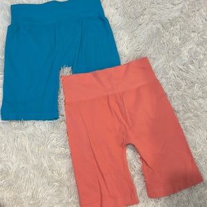 Bright color workout biker short set (2)